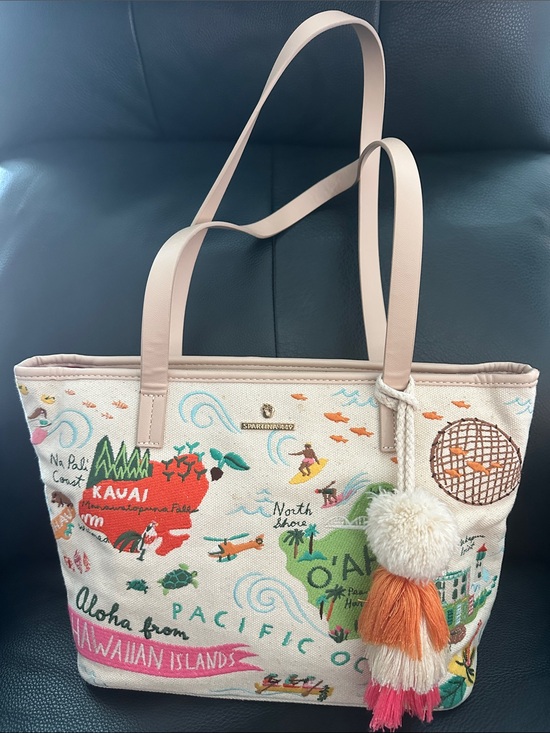 Spartina 449 Handbags - Spartina Embroidered Hawaiian Islands Map Tote (not available on Spartina 449)